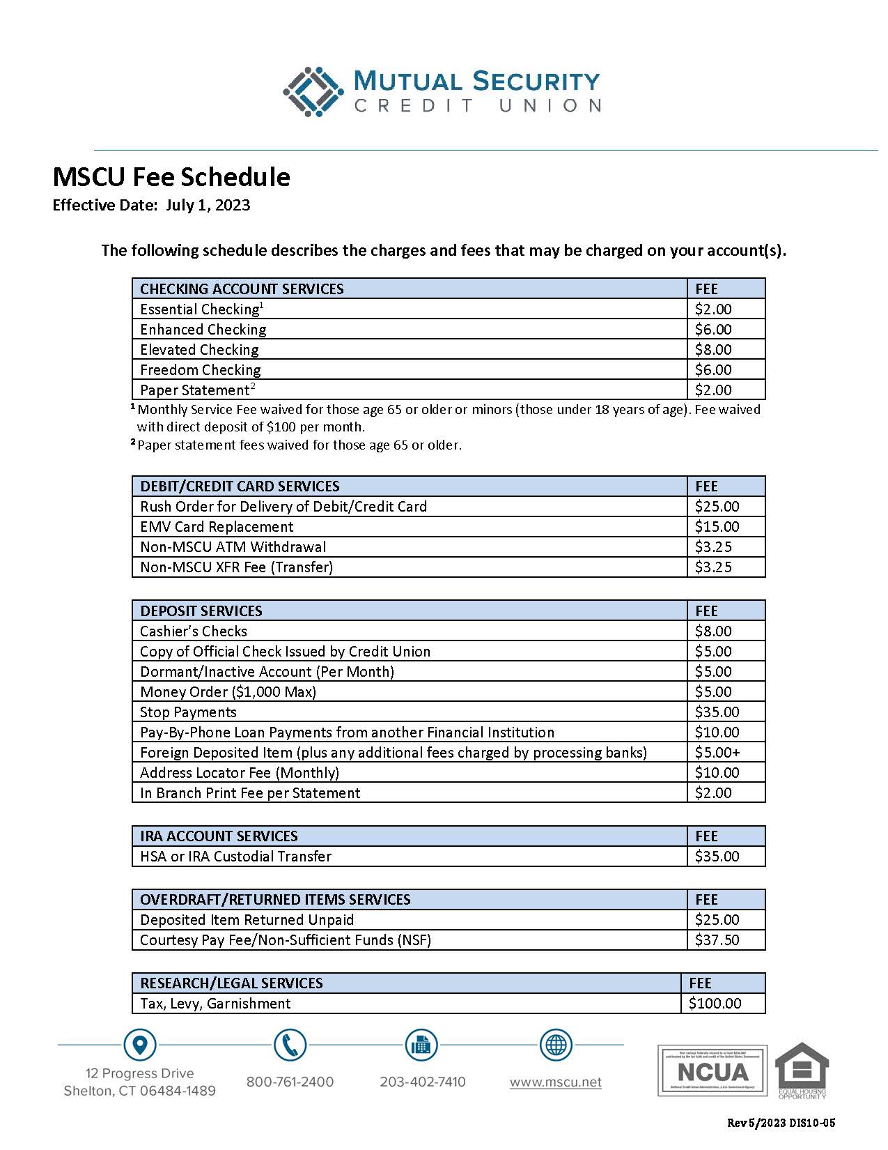 MSCU Fee Schedule_Page_1