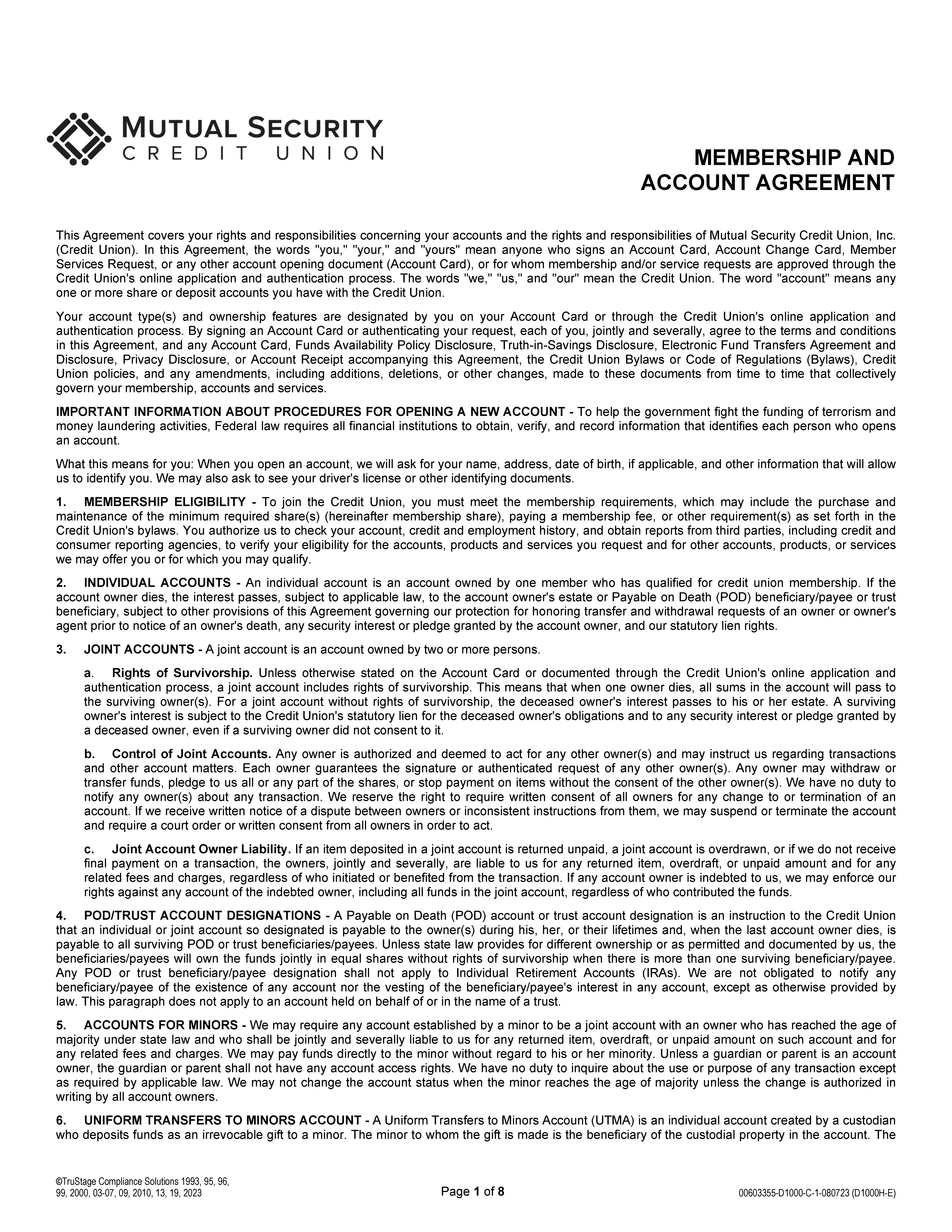 Membership and Account Agreement - March 2024_Page_1