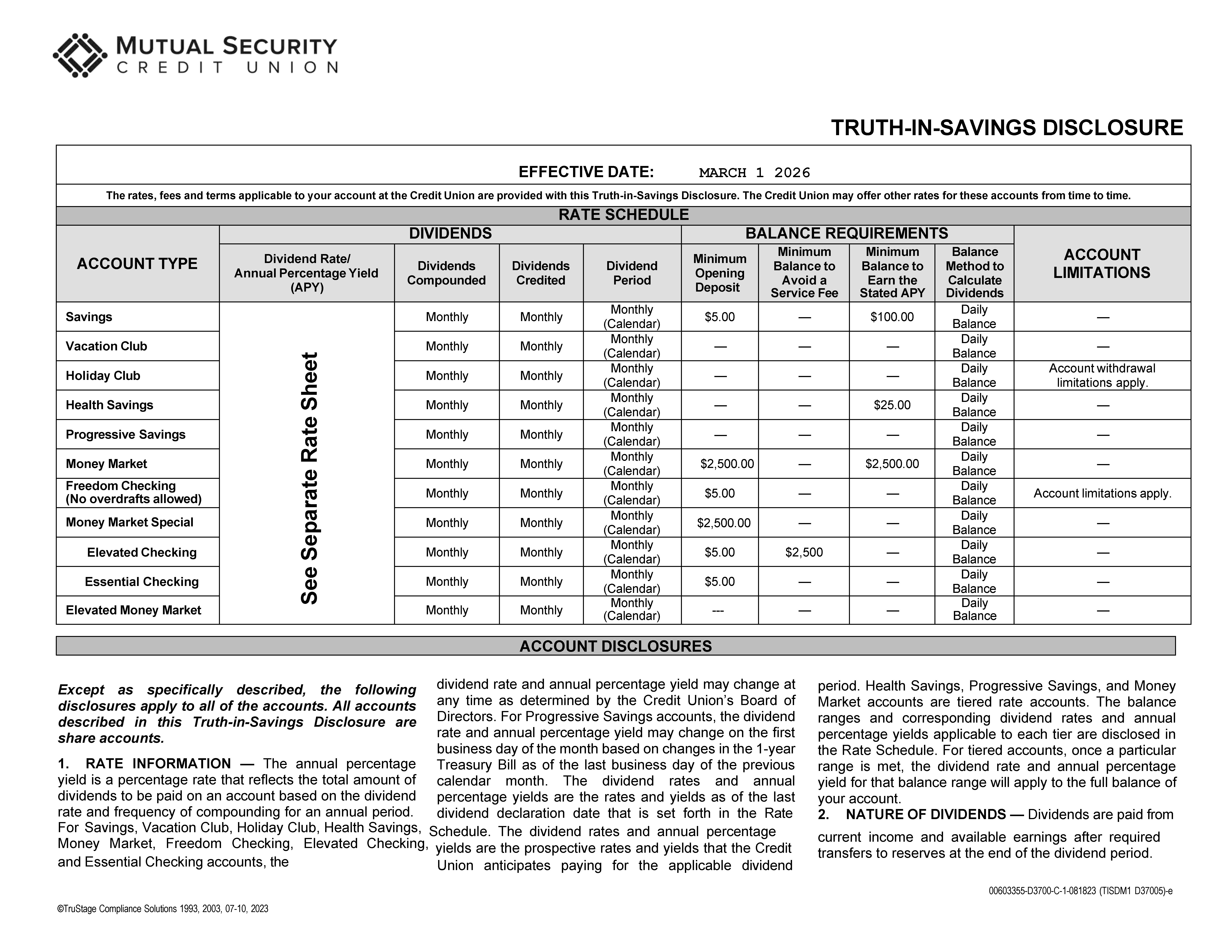 TISA - Savings and Checking Accounts - English - March 2026 v2_Page_1